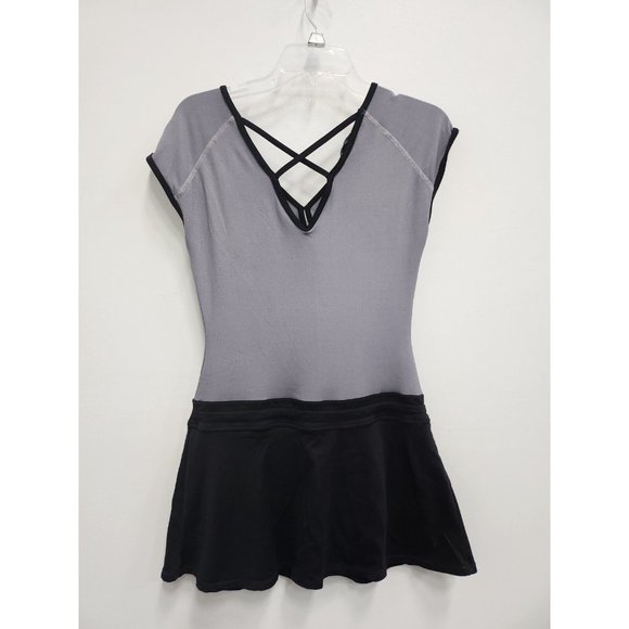 Boston Proper Womens Skirted Romper Small Black Gray Tennis Active Coquette - Picture 7 of 8